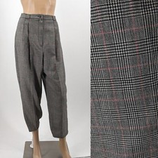 Vintage 90s Requirements Trousers, Pure New Wool Pants, Plaid Dark Academia 12P