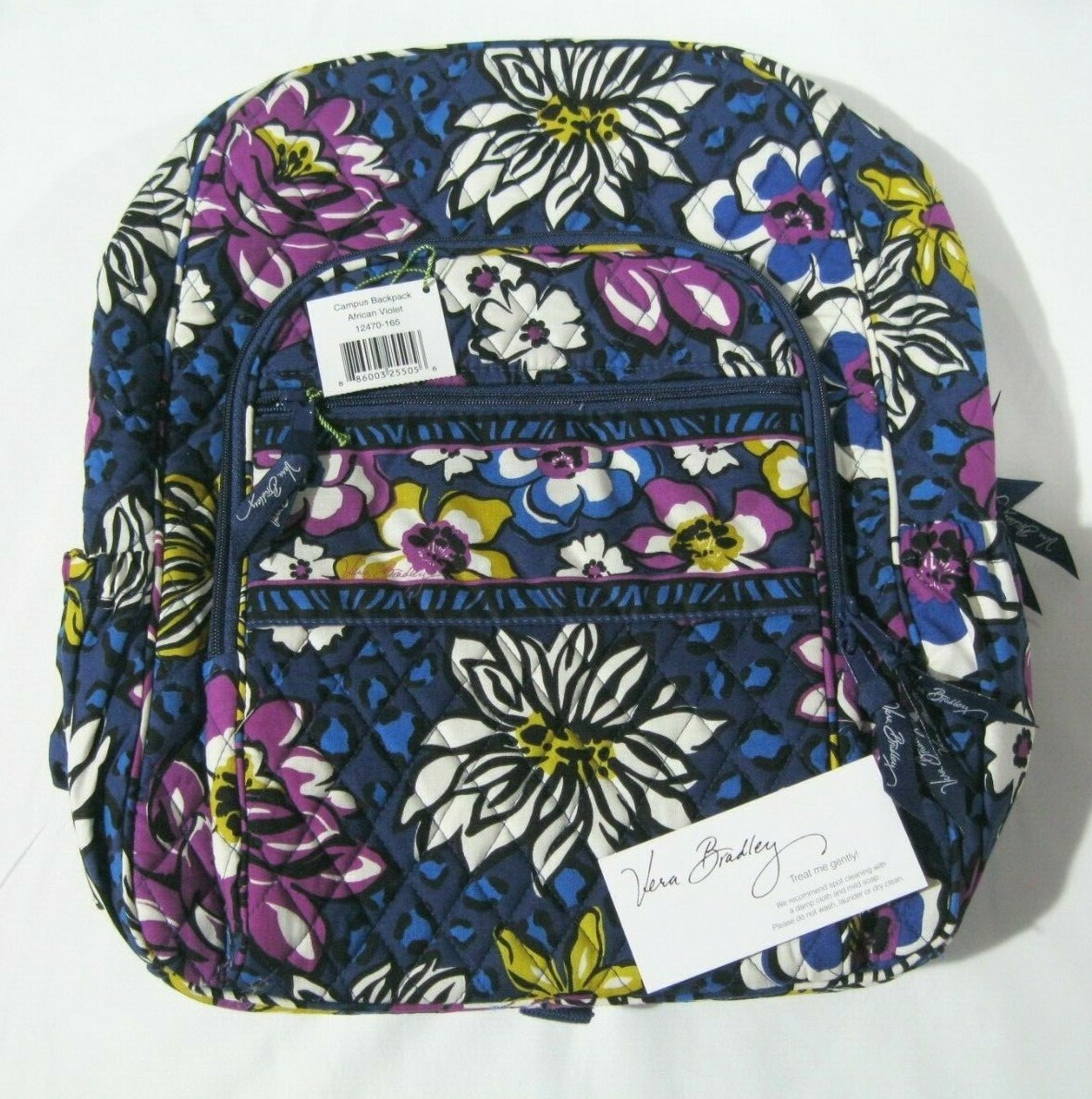 Vera Bradley AFRICAN VIOLET LARGE CAMPUS BACKPACK School BOOKBAG