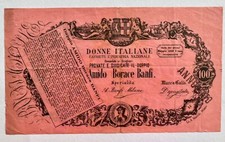 Biglietto pubblicitario Amido Borace Banfi su modello delle 100 lire 1890