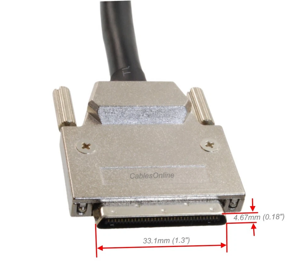 3ft VHDCI 0.8mm 68-Pin Male to Centronics 50-Pin Male SCSI Cable, SC-5103 - Image 2 of 3