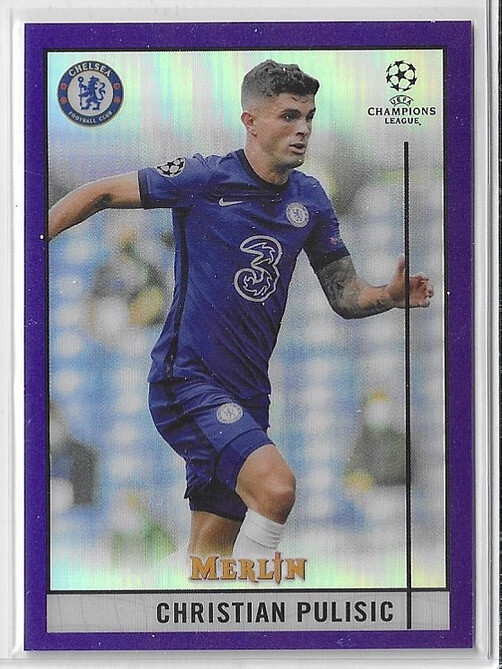 2020-21 Topps Merlin Chrome UCL Christian Pulisic Purple Refractor #/299 #21