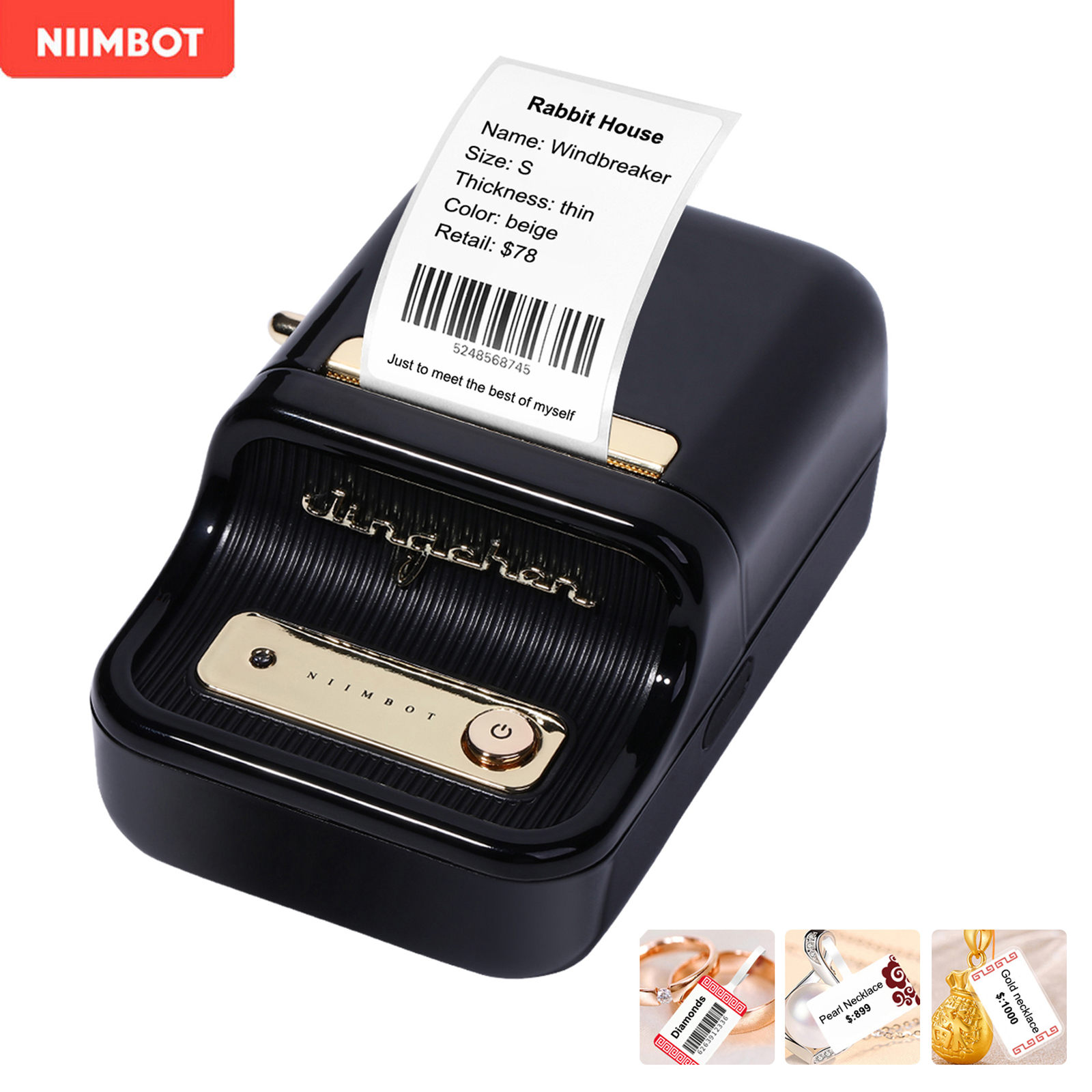 NIIMBOT B21 Label Printer for Clothing Address Business Tags G9S9-image
