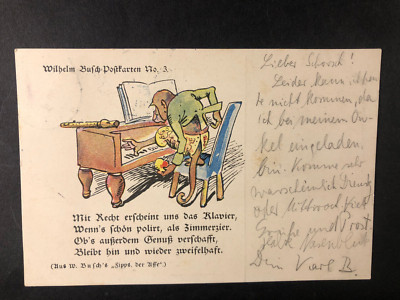 AK - Künstlerkarte  1910 -  Fipps der Affe am Klavier - Wilhelm Busch No. 3