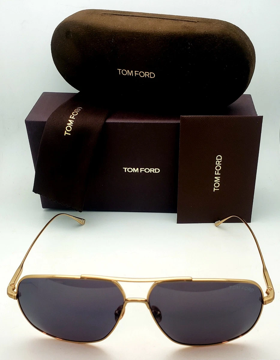 TOM FORD Sunglasses JOHN 02 TF 746 30A 62 12 Gold Titanium Frames w Grey Lenses