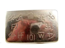 Vintage Cowboy Western Cattle Brands Belt Buckle by Chambers Belt Co