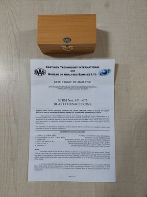 SCRM 671-675 Blast Furnace Iron Standard Samples   Certified Reference Materials