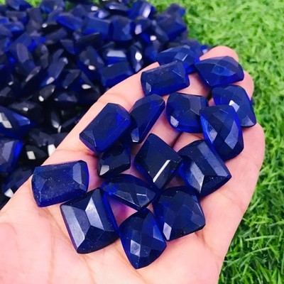 Faceted Dark Blue Topaz Hydro Quartz Octagon Loose Gemstone