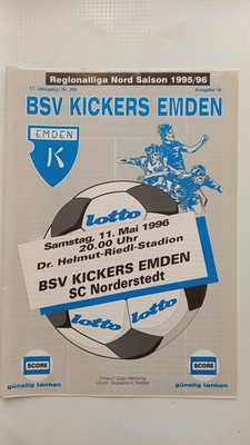 Stadionheft 95/96 Kickers Emden - 1.SC Norderstedt Stadionmagazin Stadionzeitung