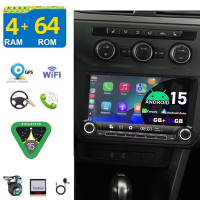 Android 15 Apple Carplay Für VW GOLF 5 6 Plus Touran Caddy T5 Autoradio +DAB GPS