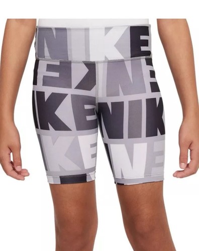 Nike - Girls- Dri-FIT One Bike Shorts - XL Smoke Gray and Black NWT $30 - Picture 1 of 7