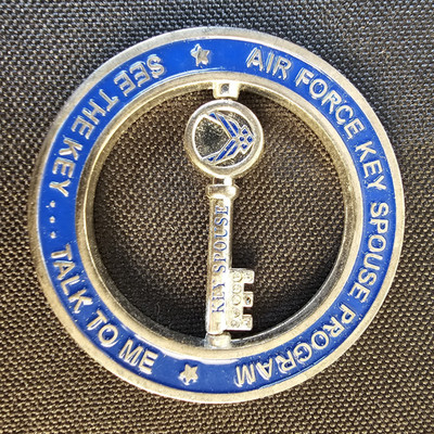 Air Force Key Spouse Program Key in Center Spins Challenge coin