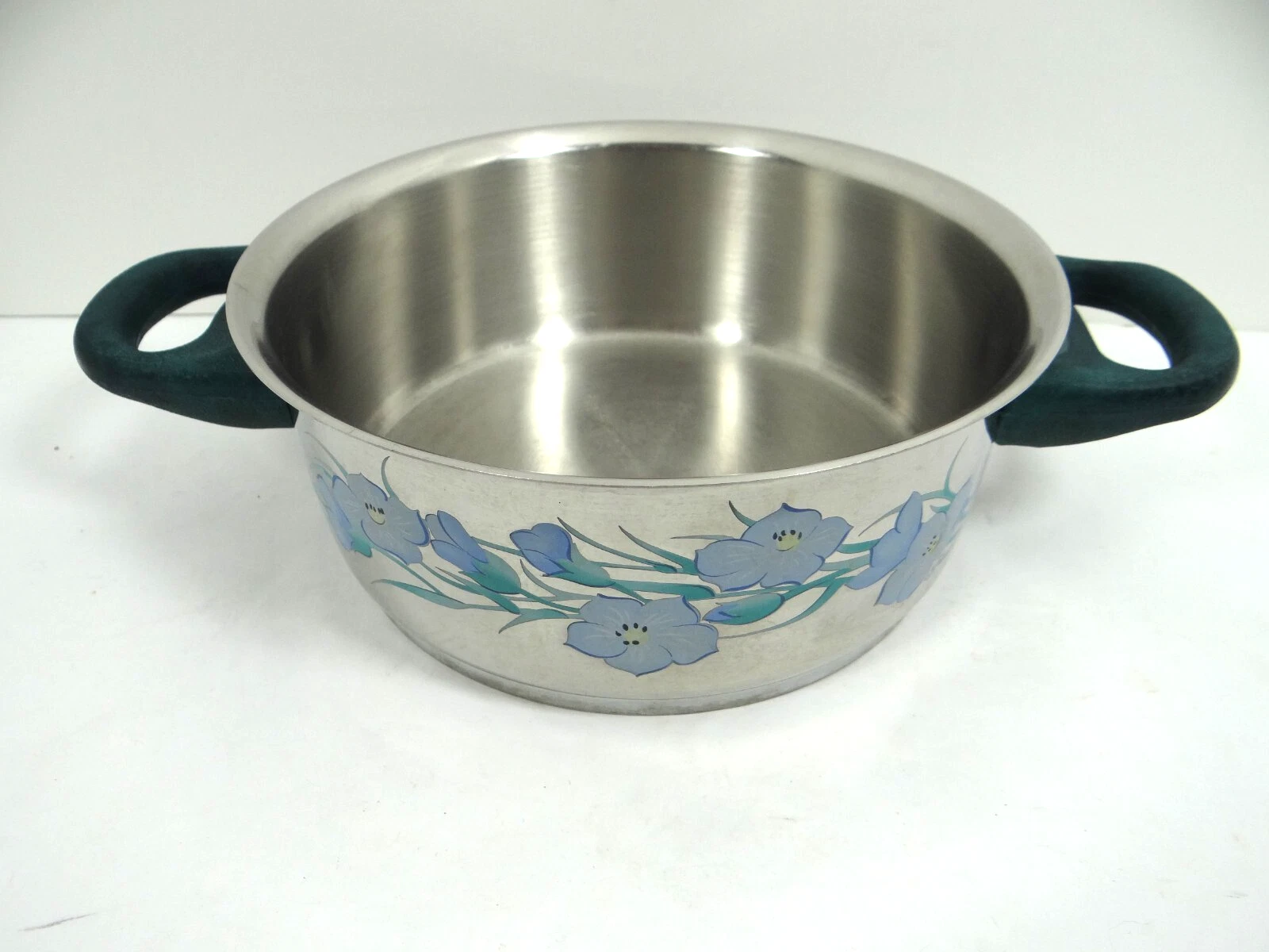 Fissler Stainless 2 Quart Sauce Pan No Lid Germany Floral Design Double Handle