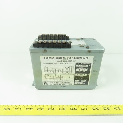 Scientific Columbus XL 3-1K5P-A7 Process Control Watt Transducer 120VAC 5A 60Hz