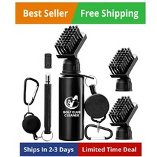 Golf Club Brush Cleaner with Golf Groove Sharpener Tool, 3 Replacement Brush ...
