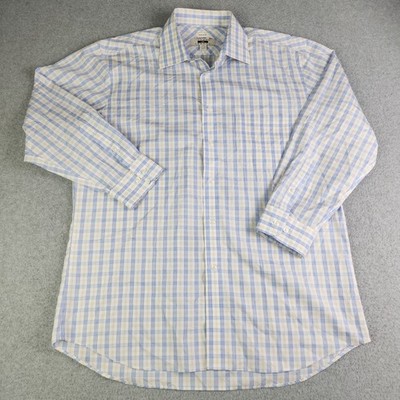 joseph abboud non iron dress shirts Joseph Abboud Mens No Iron Blue Buttondown Dress Shirt Large 16 Neck