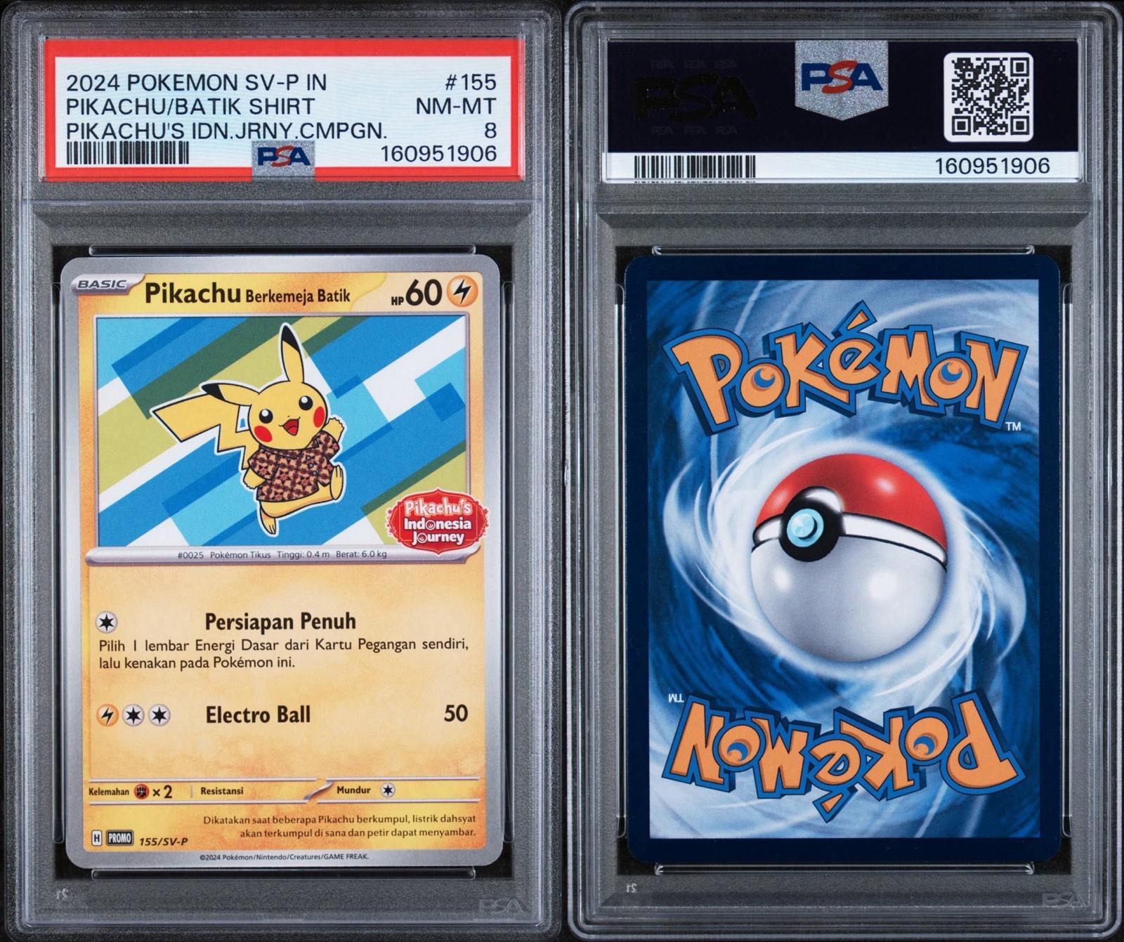 Pikachu Batik Shirt 155/SV-P Indonesian Promo PSA 8 view 3