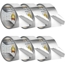 6Rolls Aluminum Foil Tapes, HVAC Duct Tape Heavy Duty, Silver Metal Adhesive Ins