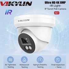 Vikylin 4K 8MP Audio PoE IP Security Camera Outdoor IR Light Night Vision NDAA