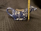 Vintage Royal Crownford Blue Calico Gravy Boat Staffordshire England Ironstone — photo 2
