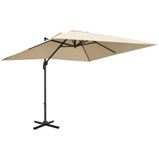 Outsunny 2.7 x 2.7 m Cantilever Parasol Garden Umbrella w/ Cross Base White