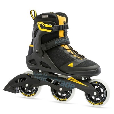 ROLLERBLADE Men's Macroblade 100 3WD Black/Safron Yellow Fitness Inline Skate