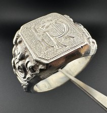 Siegelring Jugendstil 800 Silber massiv 25,13g Handgravur Monogramm Vintage