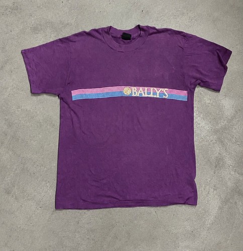 Bally, Vintage 1980s Bally’s Casino Purple Graphic T-Shirt Single Stitch Faded Tee