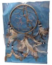 DREAM CATCHER HANDMADE LOKOTA TRIBE (SIOUX) (NEW) 5 x 5 hoop 12 in. hang
