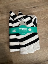 mighty goods. character bath set. Baby towel, washcloths and bath mitt. Zebra