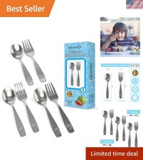 6-Piece Stainless Steel Kids Silverware Set - Safe  Fun Utensils for Toddlers