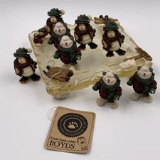 Gen-yoo-wine Boyds Holiday Christmas Tic Tac Toe Game Snowmen & Penguins Winter