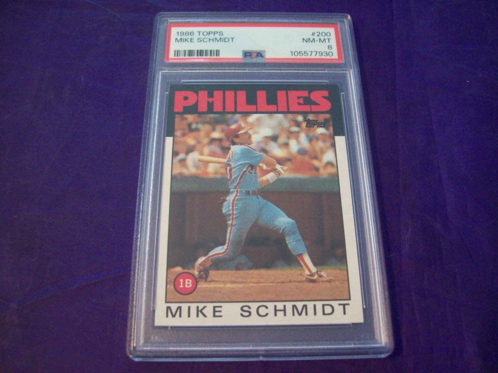 1986 TOPPS #200 MIKE SCHMIDT PSA 8