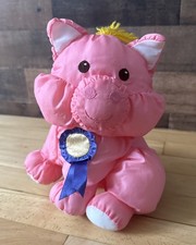 1993 Fisher Price Vintage Barnyard Puffalumps Pink Pig Puffalump 8096 Rare