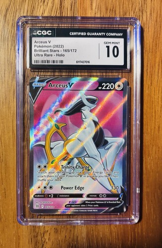 2022 Pokemon Brilliant Stars - Arceus V #165/172 CGC 10 Gem Mint