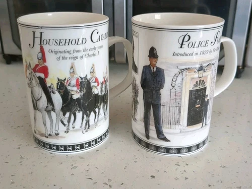 Glorious Britain Military Royal Guard & Police Bone China Mugs Made In England 