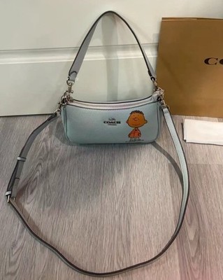 COACH x PEANUTS CBJ80 Teri Shoulder Bag Franklin Light Blue Multi