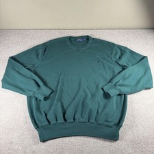 Polo Ralph Lauren Sweater Mens XL Green Cotton Crewneck Knit Pullover Pony Logo