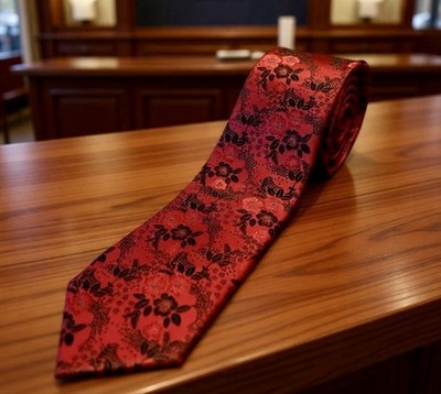  Hisdern  Floral Men s Tie RedProm Wedding Bachelor Worship Holiday Handsome