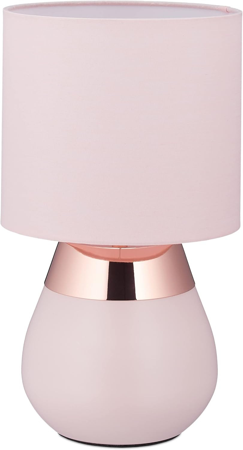 Lampada da Tavolo Touch Dimmerabile Abat Jour Camera da Letto e Salotto