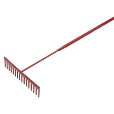 Asphalt Rake 16 Flat Teeth - Tubular Steel Shaft