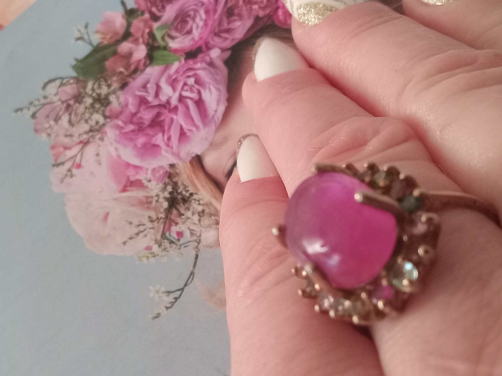 Ruby Ring Size 7 925 Sterling Silver Beautiful - image 12