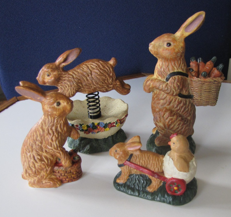 Set of Four (4) Olde World Heritage Easter Collectible Figurines--NEW in Box