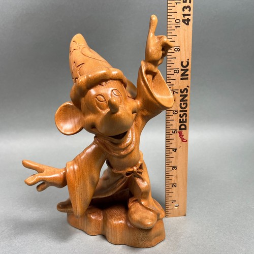 RARO Disney Legno Intagliato Topolino Fantasia Mago Anri #1169/2500 Legno - Foto 20 di 24
