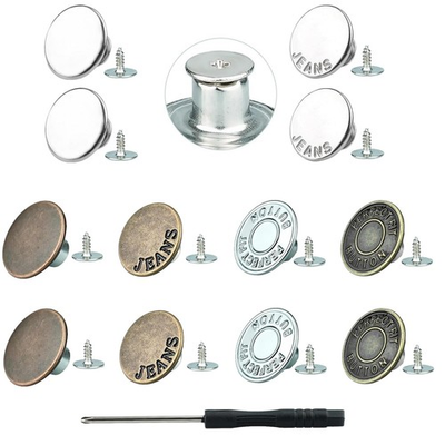 #ad No Sew Jeans Button Replacement Kit 10 Sets Metal Snap Tack Buttons with Too... $4.45