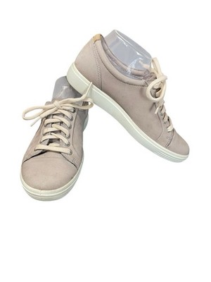 ECCO Women's Nubuck Sneaker Soft 7 Size 7 Gray Extra Width Casual Walking Shoe