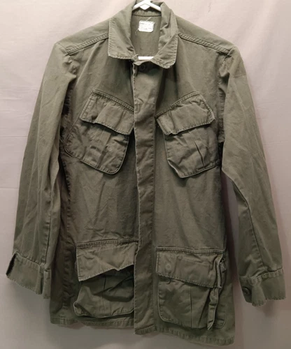 Vintage Vietnam Era Military Rip-Stop Poplin OG 107 Class 1 Shirt Jacket XS