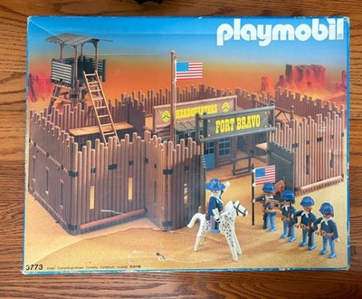 Vintage 1987 Playmobil #3773 Fort Bravo Western Play Set, Geobra - Incomplete