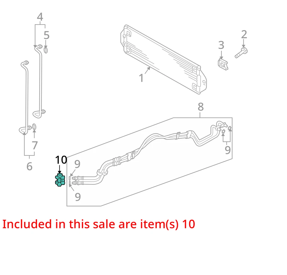Комплект трубопровода шланга охладителя трансмиссионного масла Audi R8 Spyder 2011 2012 от оригинального производителя - Изображение 3 из 4