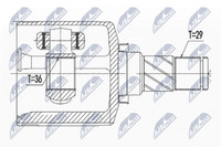 NTY Gelenksatz Antriebswelle NPW-NS-036 FüR Nissan Murano 1 Z50 4X4