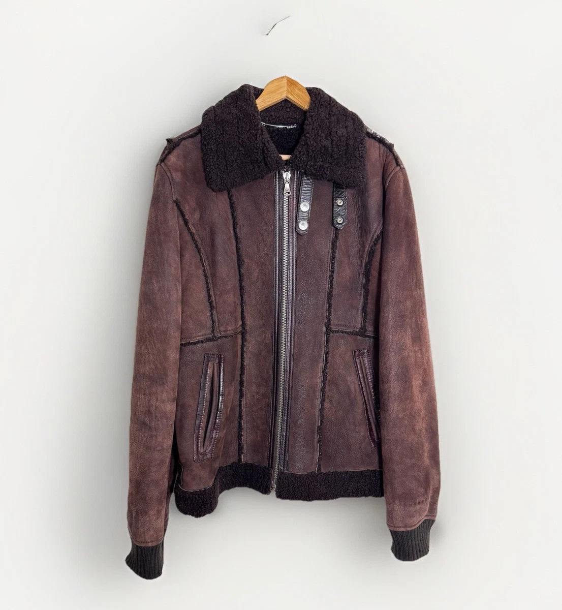 Dolce&Gabbana Leather Outer Shell Brown Coats, Jackets & Vests for